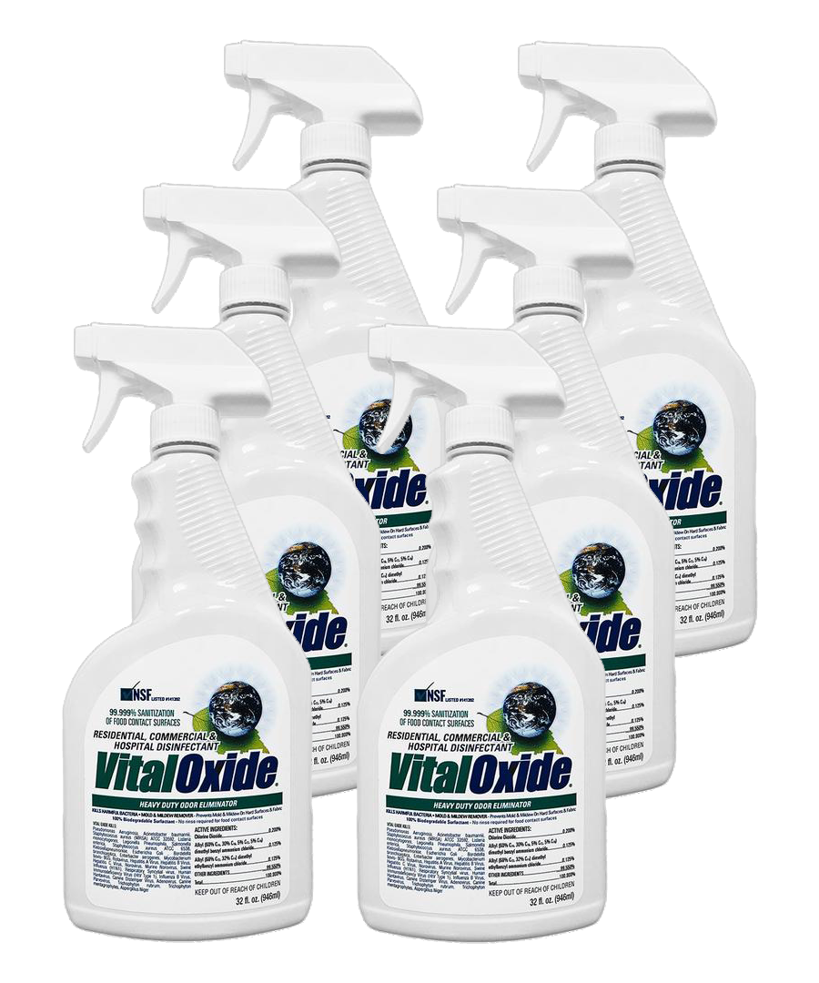 Six Bottles of Vital Oxide 32oz Mold Remover & Disinfectant Cleaner