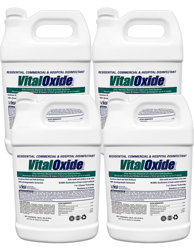 VITAL OXIDE Case of 4 One Gallon Mold Remover & Disinfectant Cleaner